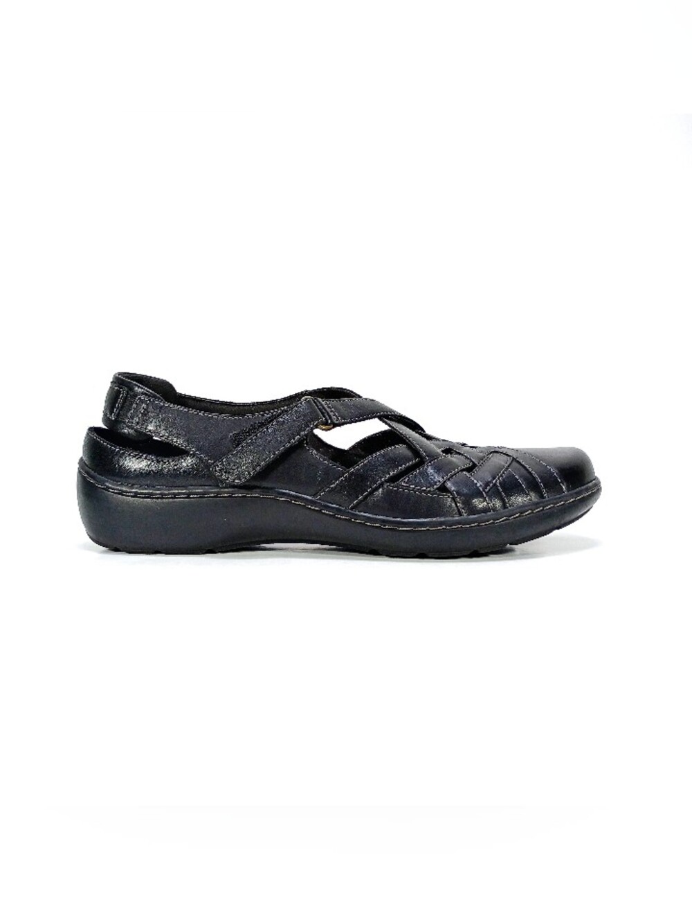 Clarks Cora Dream Womens 8 Wide Fit Black Leather Closed Toe Slingback Shoes